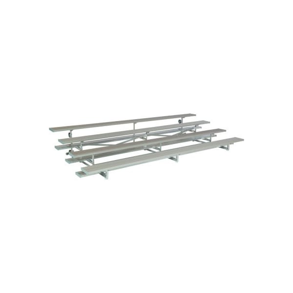 Gt Grandstands By Ultraplay 4 Row Universal Low Rise Tip N Roll Aluminum Bleacher, 9' Long, Single Footboard TR-0409ALRSTD - main